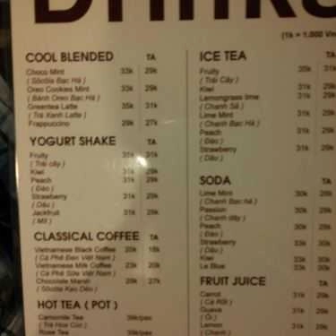 Thực đơn- D.O.M Coffee