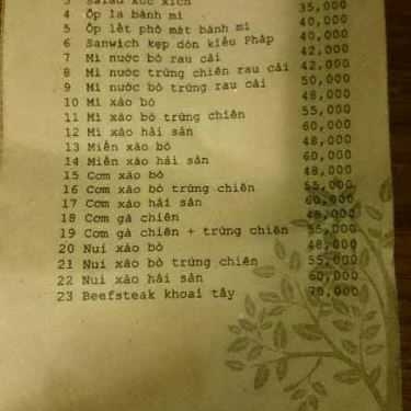 Thực đơn- Đã Từng Thấy Cafe