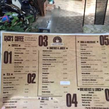 Thực đơn- Gạch Cafe - Hoa Mai