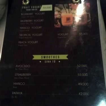 Thực đơn- Hoa Hồng Cafe