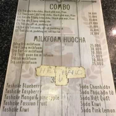 Thực đơn- Cafe Huo Cha - Trà sữa & Ăn Vặt