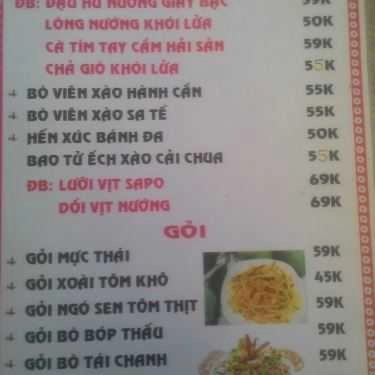 Thực đơn- Khói Lửa Beer Pub - Quán Nhậu