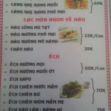 Thực đơn- Khói Lửa Beer Pub - Quán Nhậu