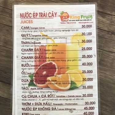 Thực đơn- Cafe King Fruit - Trái Cây, Nước Ép & Đồ Ăn Vặt
