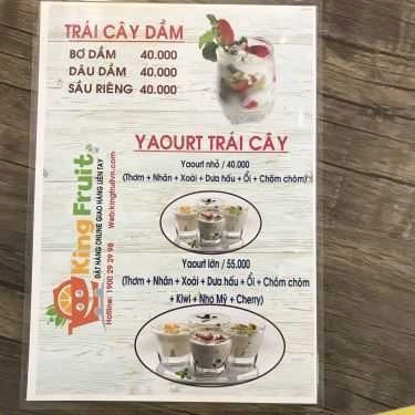 Thực đơn- Cafe King Fruit - Trái Cây, Nước Ép & Đồ Ăn Vặt