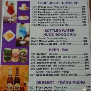 Thực đơn- La Mia Cafe
