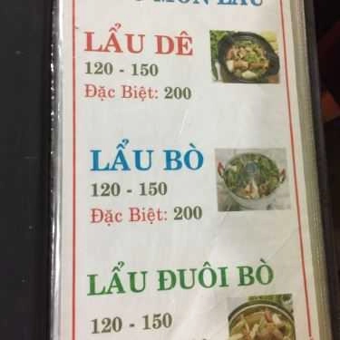 Thực đơn- Quán Nhậu Như Ý - Lẩu Bò & Nướng