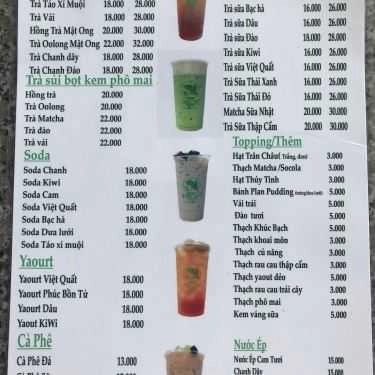 Thực đơn- Cafe Miss Tea - Đại Học Quốc Gia