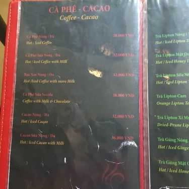 Thực đơn- Mộc Cafe - Huỳnh Lan Khanh