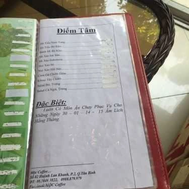 Thực đơn- Mộc Cafe - Huỳnh Lan Khanh
