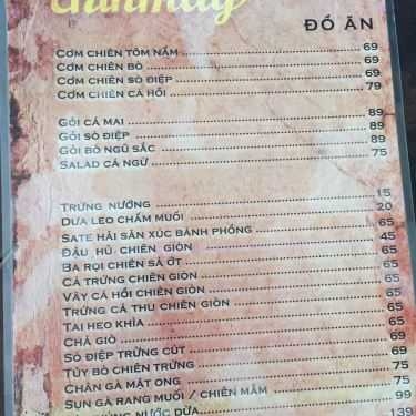 Thực đơn- Một Chín Chín Mấy - Cà Phê & Cơm Văn Phòng