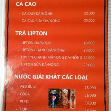 Thực đơn- Napoli N1 Coffee - Nguyễn Công Trứ