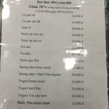 Thực đơn- Cafe Perfect Weight Drinks - Nguyễn Thị Minh Khai