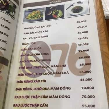 Thực đơn- Quán Nhậu 76 - Quán Ăn Gia Đình