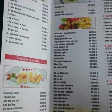 Thực đơn- Ray Coffee