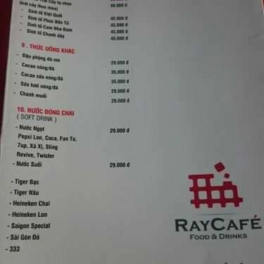 Thực đơn- Ray Coffee