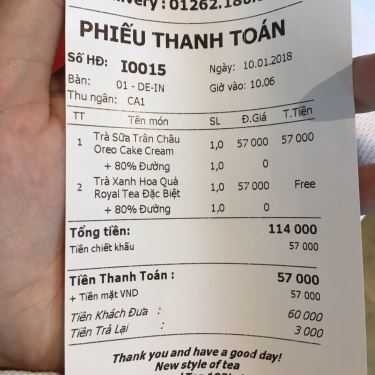 Thực đơn- Cafe Royaltea - Trà Sữa Hồng Kông - Lê Lai