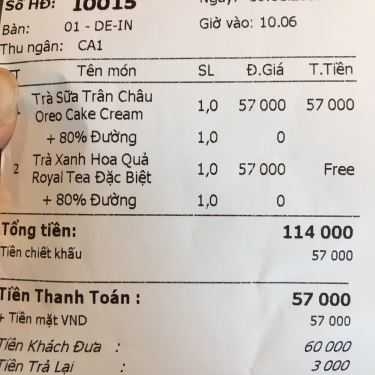 Thực đơn- Cafe Royaltea - Trà Sữa Hồng Kông - Lê Lai