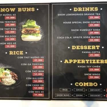Thực đơn- Tiệm Bánh Snow Burgers