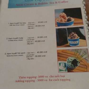 Thực đơn- Cafe Snow Cup - Kem Tuyết