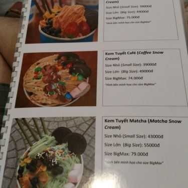 Thực đơn- Cafe Snow Cup - Kem Tuyết
