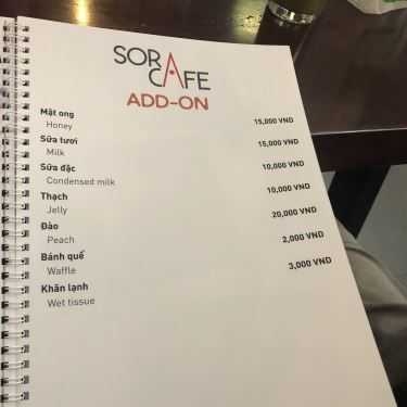 Thực đơn- Sora Cafe