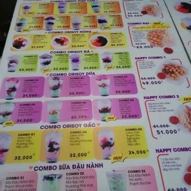 Thực đơn- Cafe Tàu Hũ Orisoy - Vincom Plaza Gò Vấp