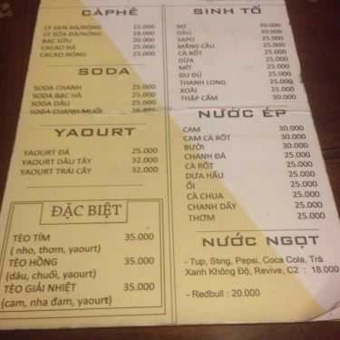 Thực đơn- Tèo Cafe