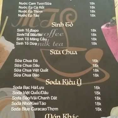Thực đơn- Cafe TM Milktea