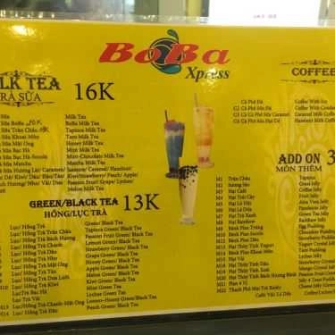 Thực đơn- Cafe Trà Sữa BoBa - Đường D2