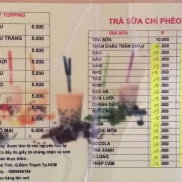 Thực đơn- Ăn vặt Chí Phèo - Trà Sữa