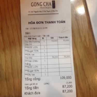 Tổng hợp- Cafe Trà Sữa Gong Cha - 貢茶 - Nguyễn Sơn