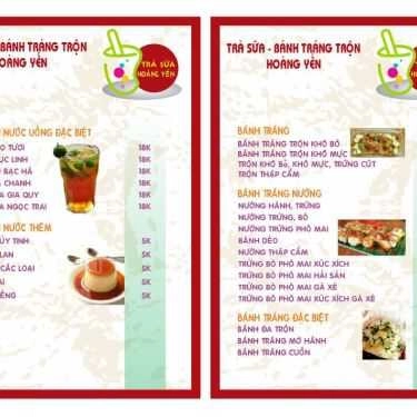 Thực đơn- Ăn vặt Hoàng Yến - Trà Sữa & Bánh Tráng Trộn