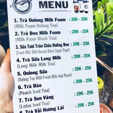 Thực đơn- Cafe Trà Sữa Long Milk