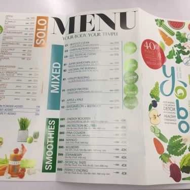 Thực đơn- Cafe Yobo - Nước Ép Rau Củ Sạch
