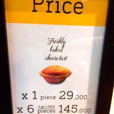 Thực đơn- Tiệm Bánh Cheezy - Baked Cheese Tart - Crescent Mall