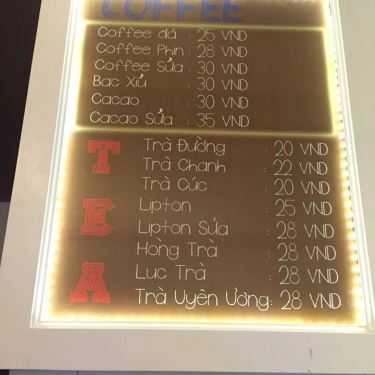 Thực đơn- Chelsea Coffee