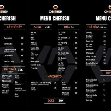 Thực đơn- Cherish Coffee
