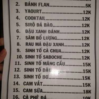 Thực đơn- Ăn vặt Chị Thảo - Đá Bào, Sinh Tố & Giải Khát