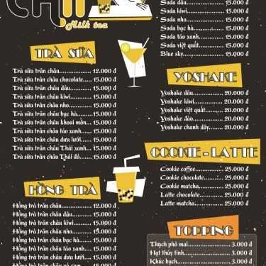Thực đơn- Ăn vặt Chii Milk Tea