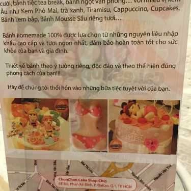 Tổng hợp- Tiệm Bánh Chon Chon Cake Shop - Phan Kế Bính