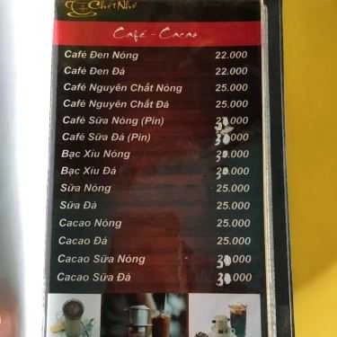 Thực đơn- Chợt Nhớ Cafe - Lê Thúc Hoạch