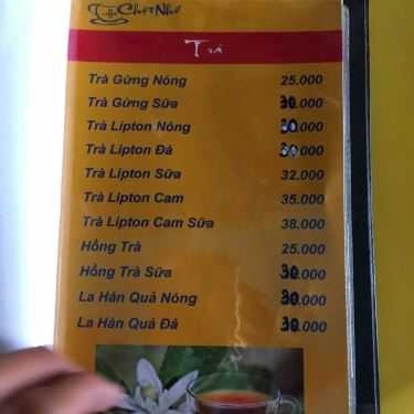 Thực đơn- Chợt Nhớ Cafe - Lê Thúc Hoạch