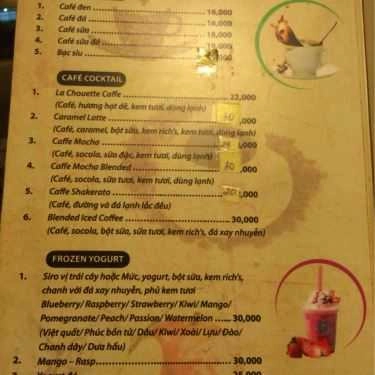 Thực đơn- Chouette Cafe