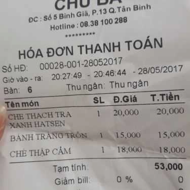 Tổng hợp- Chè - Cafe Kem Chú Ba
