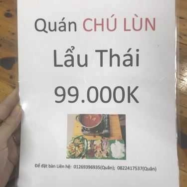 Thực đơn- Quán Nhậu Chú Lùn - Lẩu Thái & Nướng Tự Chọn