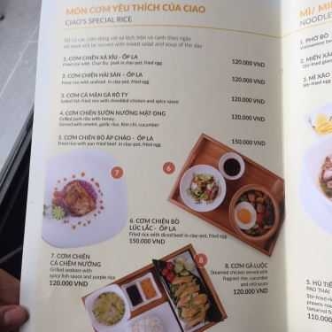 Thực đơn- Ciao Cafe - Nguyễn Văn Hưởng