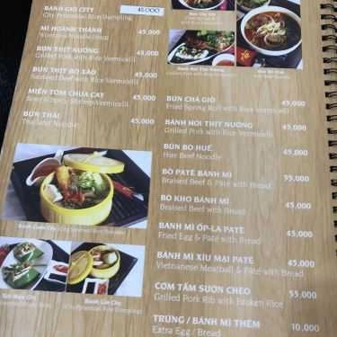 Thực đơn- City Cafe