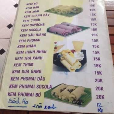 Thực đơn- Cafe Cô Thắm - Kem Cuộn Thái Lan