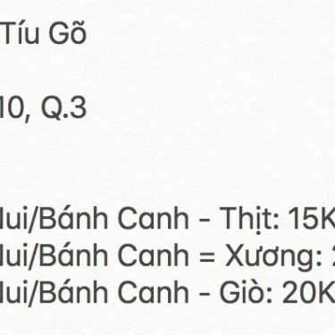 Thực đơn- Ăn vặt Hủ Tiếu Gõ 372